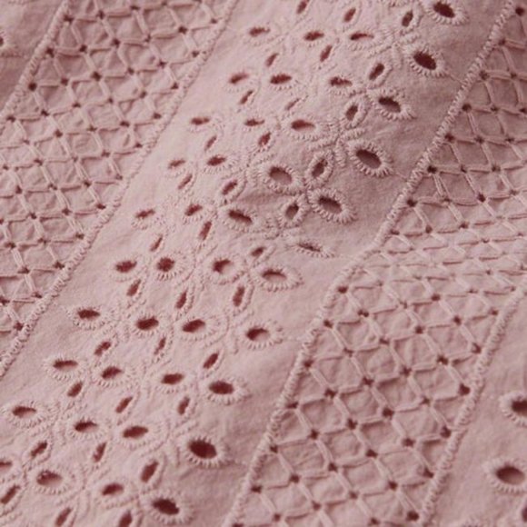 Abercrombie & Fitch Off Shoulder Eyelet Lace Bell Sleeve Blouse Pink S - Picture 7 of 10